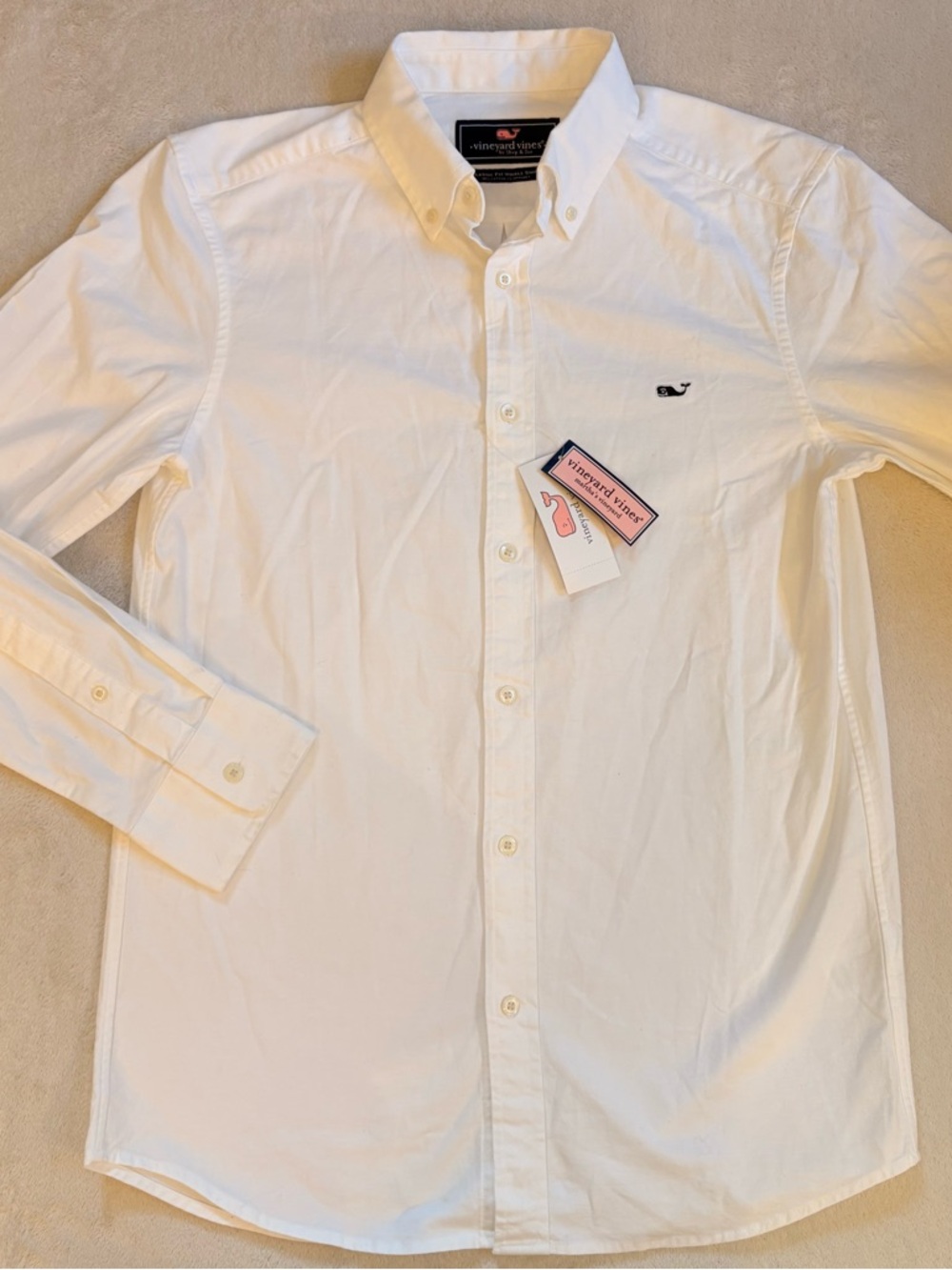 NWT Vineyard Vines Classic Fit Whale White Button-Down Oxford Shirt Sz XS